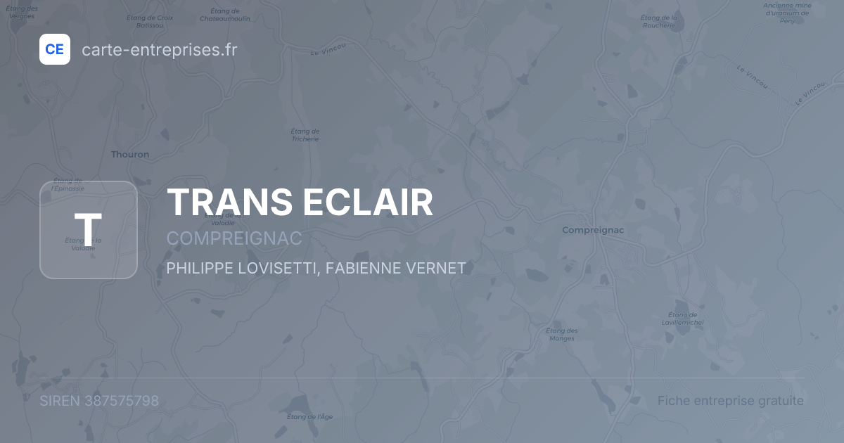 TRANS ECLAIR — 387575798 — fiche entreprise