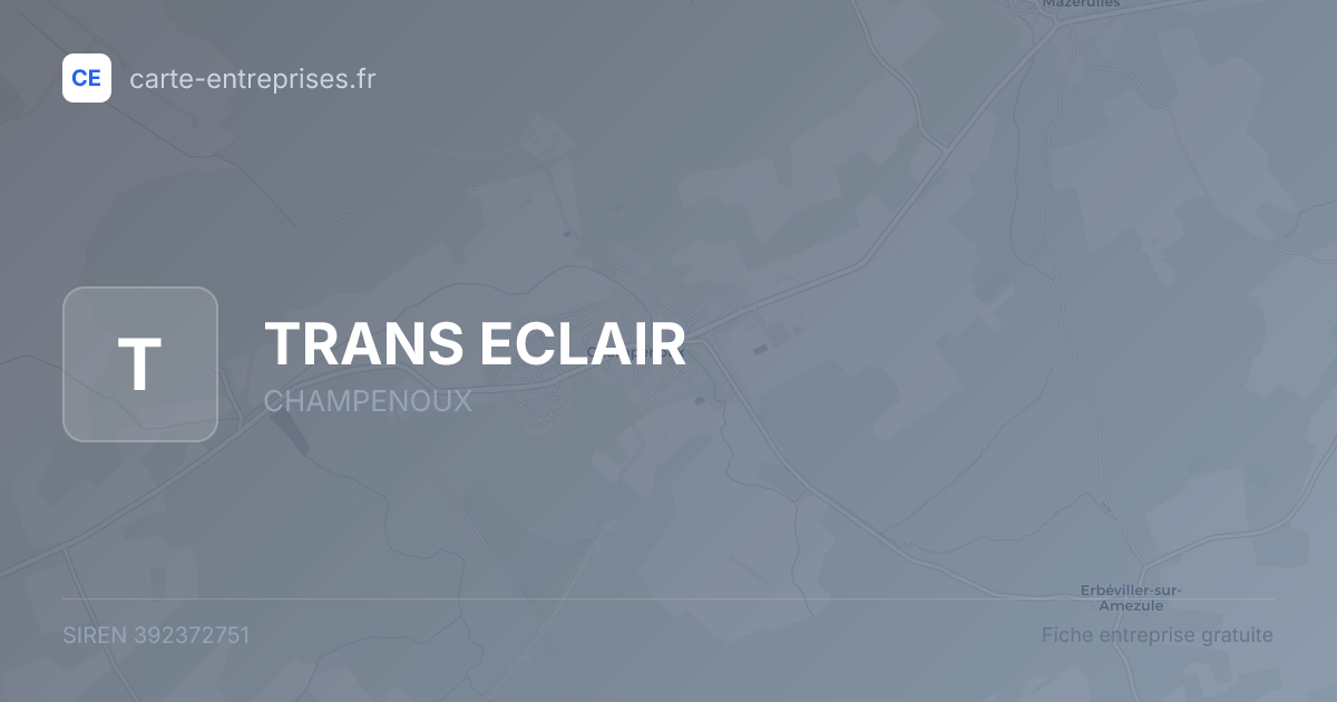 TRANS ECLAIR — 392372751 — fiche entreprise