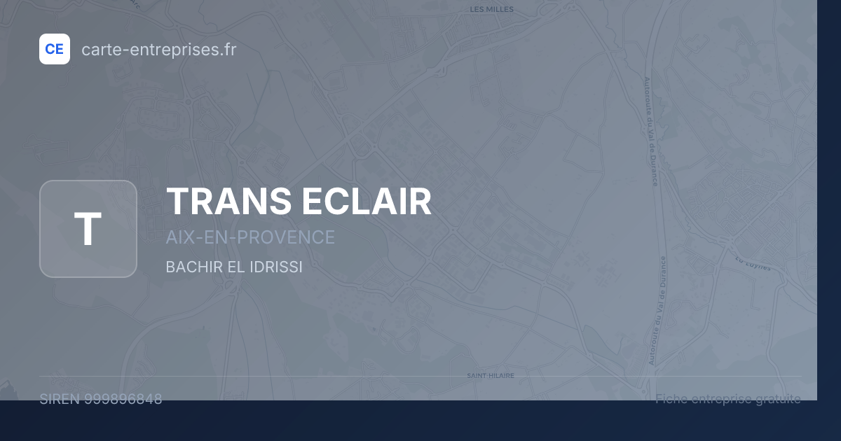 TRANS ECLAIR — 999896848 — fiche entreprise