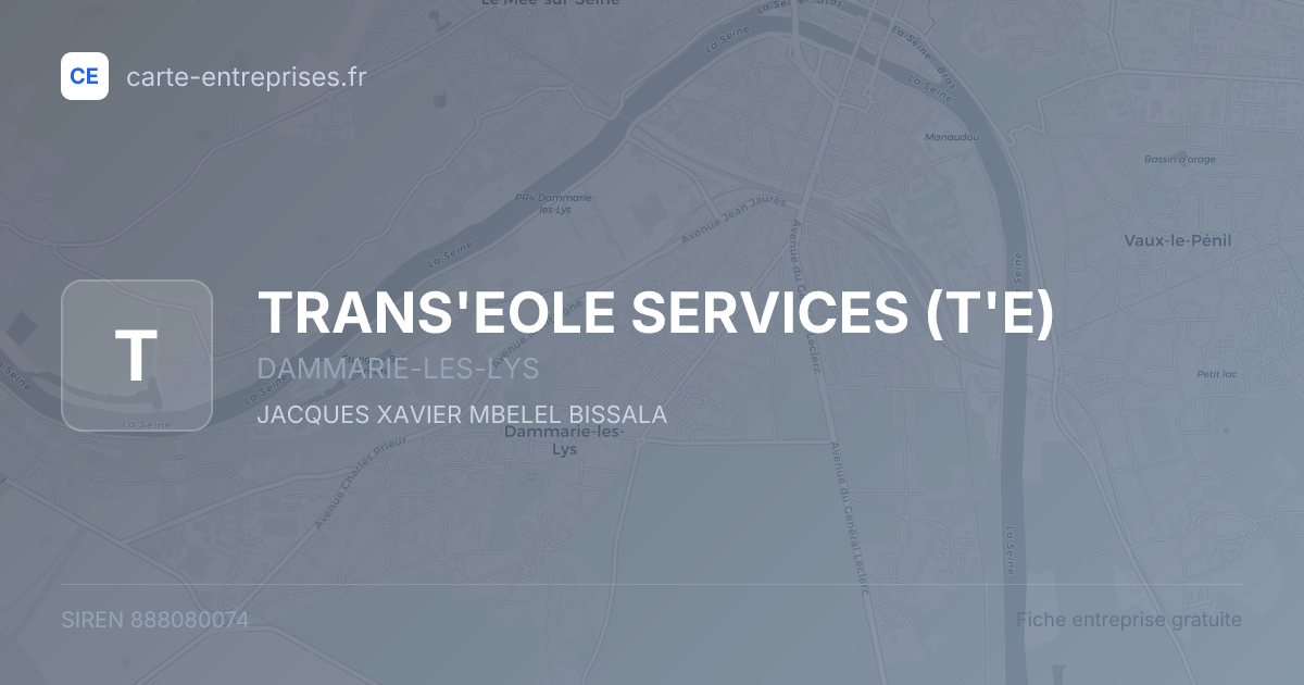 TRANS'EOLE SERVICES (T'E) — 888080074 — fiche entreprise
