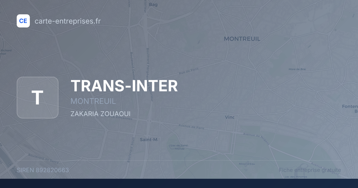 TRANS-INTER — 892820663 — fiche entreprise