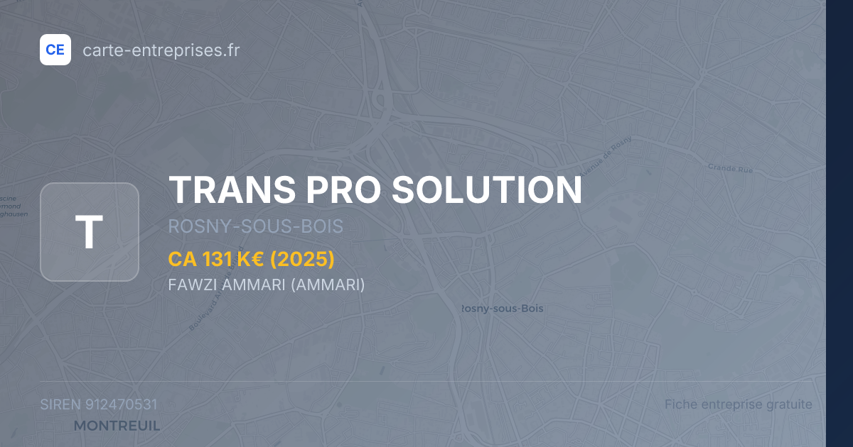 TRANS PRO SOLUTION — 912470531 — fiche entreprise