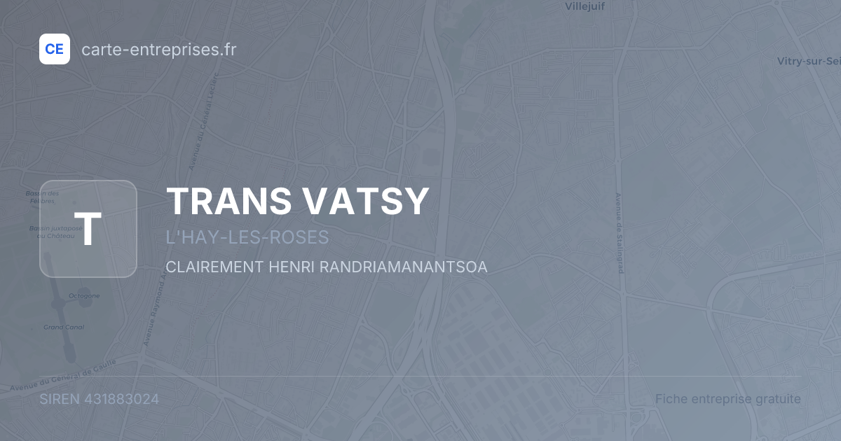 TRANS VATSY — 431883024 — fiche entreprise