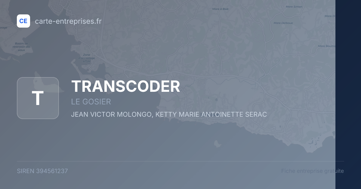 TRANSCODER — 394561237 — fiche entreprise