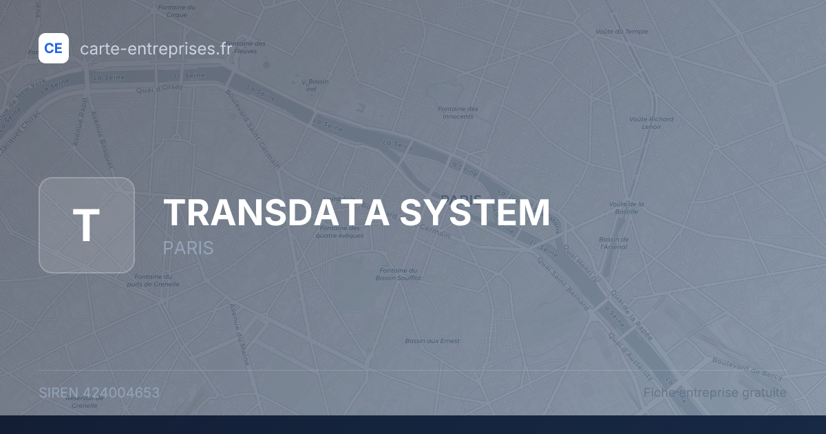 TRANSDATA SYSTEM — 424004653 — fiche entreprise