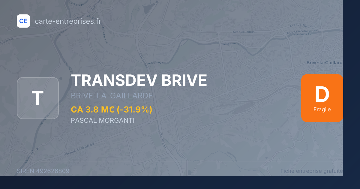 TRANSDEV BRIVE — 492626809 — fiche entreprise