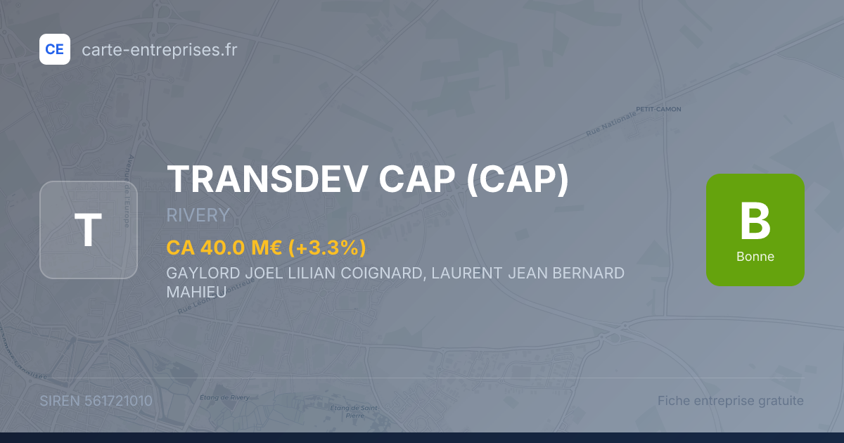 TRANSDEV CAP (CAP) — 561721010 — fiche entreprise