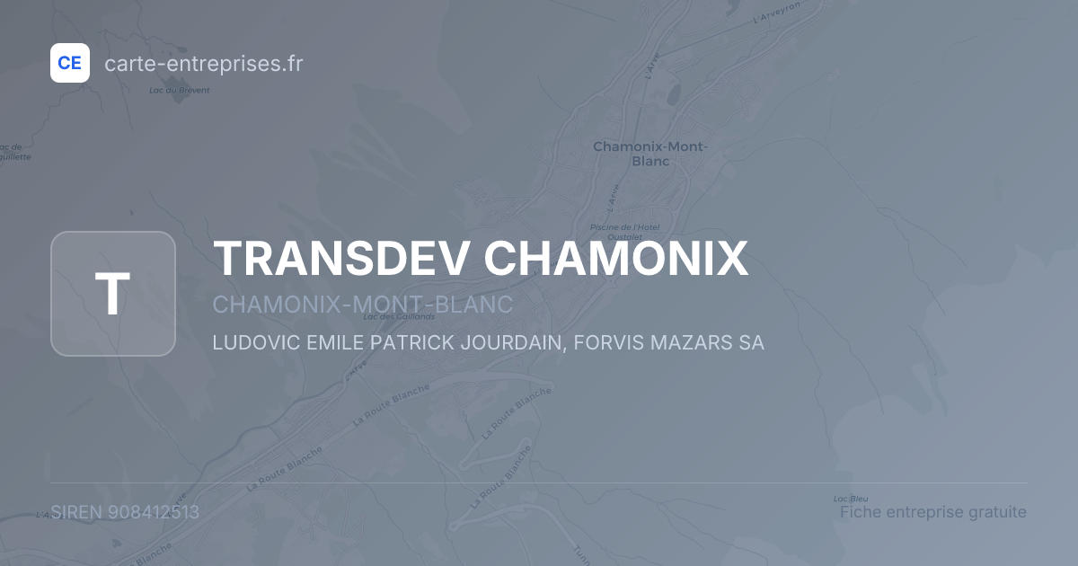TRANSDEV CHAMONIX — 908412513 — fiche entreprise