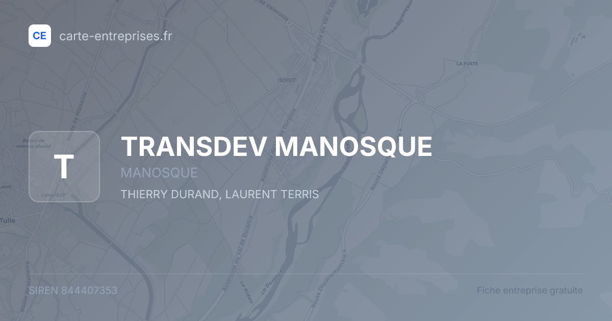 TRANSDEV MANOSQUE — 844407353 — fiche entreprise