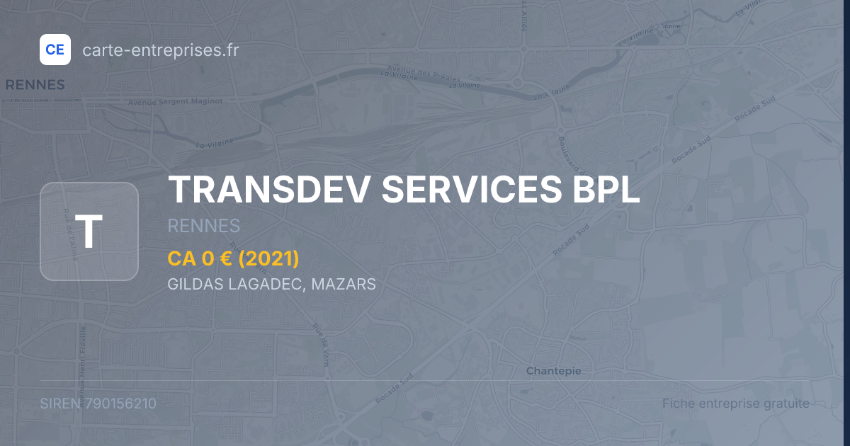 TRANSDEV SERVICES BPL — 790156210 — fiche entreprise
