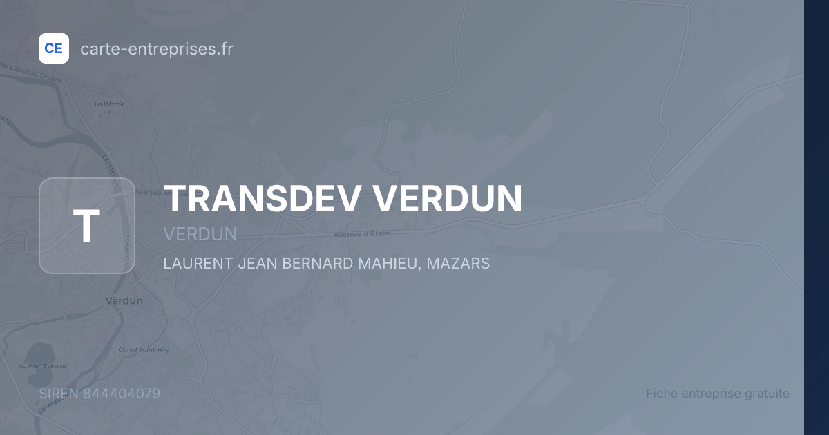 TRANSDEV VERDUN — 844404079 — fiche entreprise