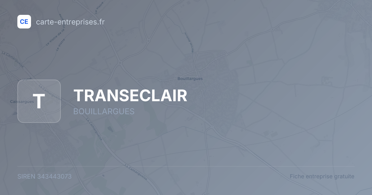 TRANSECLAIR — 343443073 — fiche entreprise
