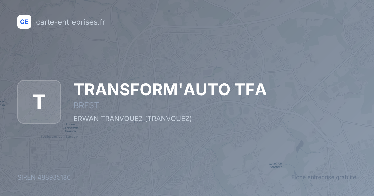 TRANSFORM'AUTO TFA — 488935180 — fiche entreprise