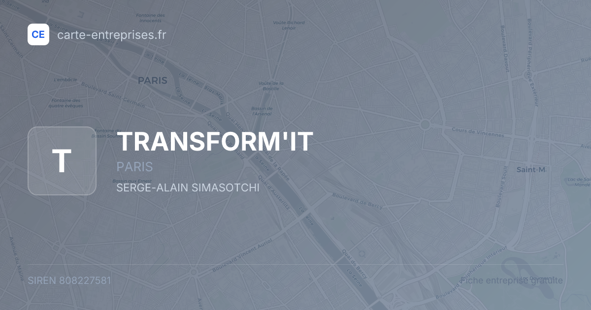 TRANSFORM'IT — 808227581 — fiche entreprise