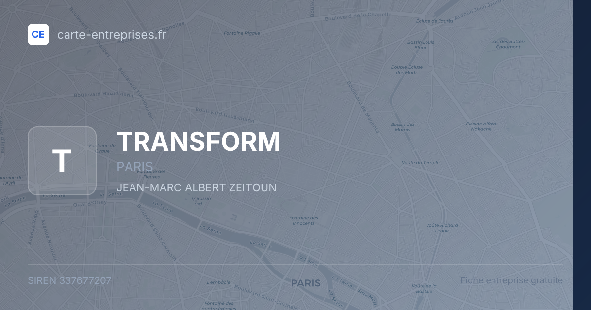 TRANSFORM — 337677207 — fiche entreprise