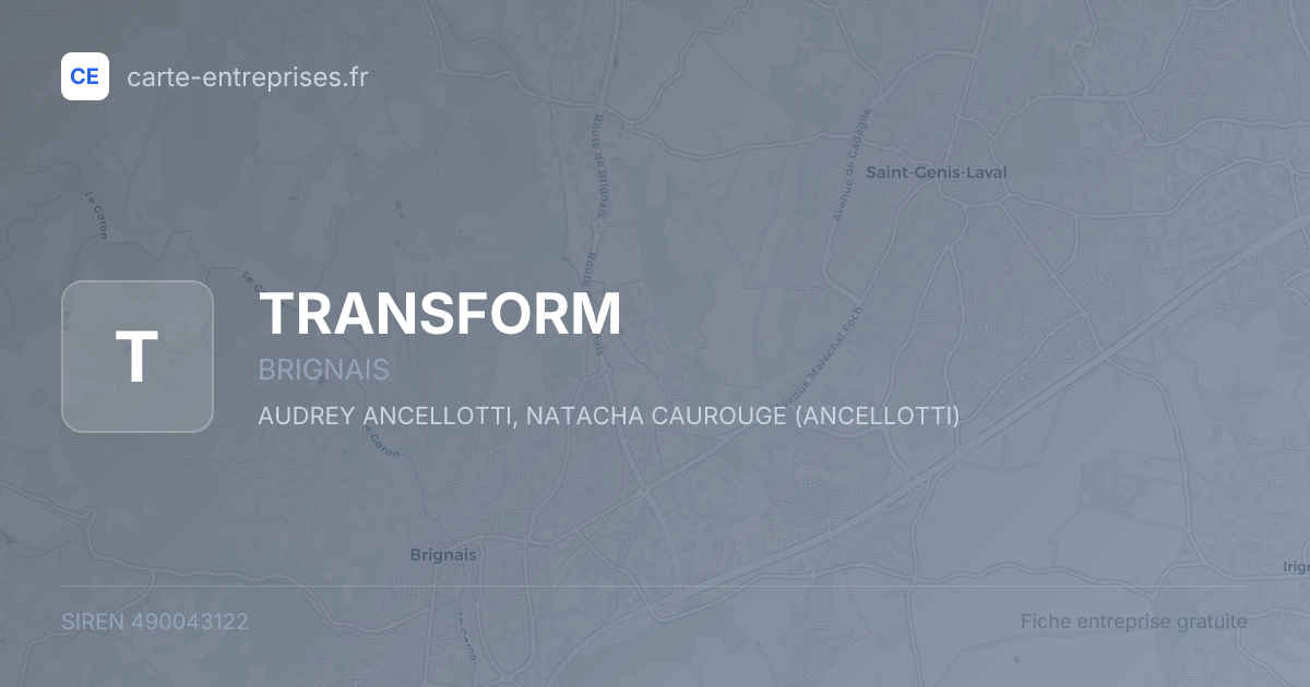 TRANSFORM — 490043122 — fiche entreprise