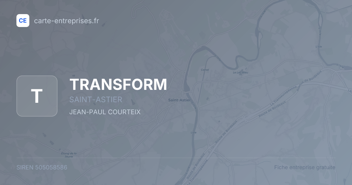 TRANSFORM — 505058586 — fiche entreprise