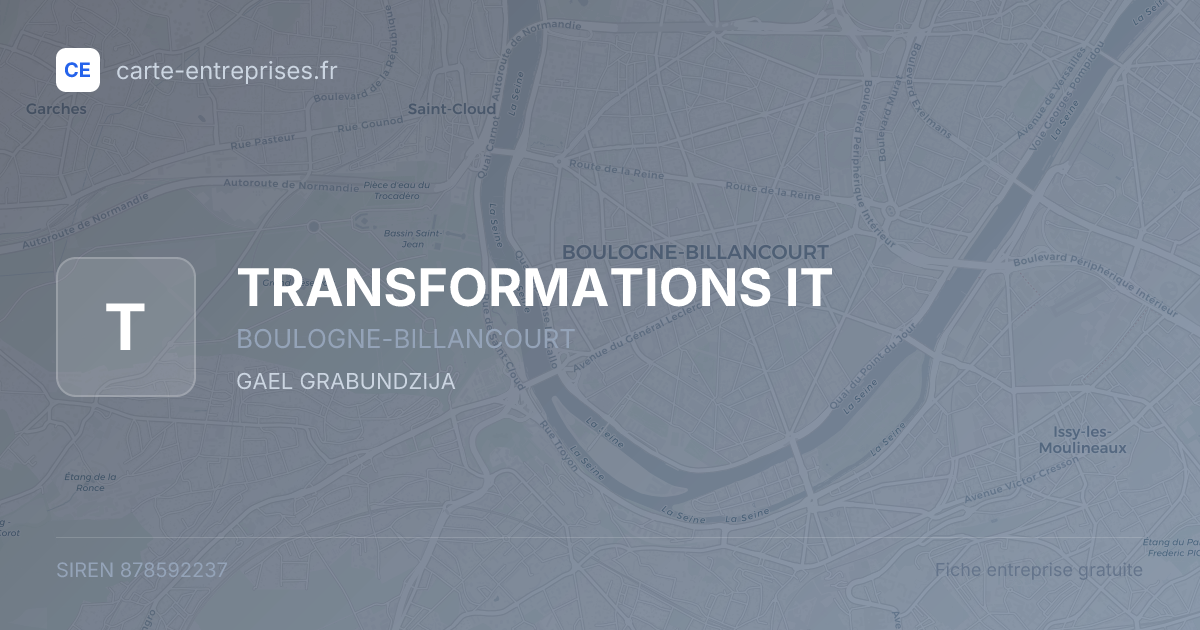 TRANSFORMATIONS IT — 878592237 — fiche entreprise