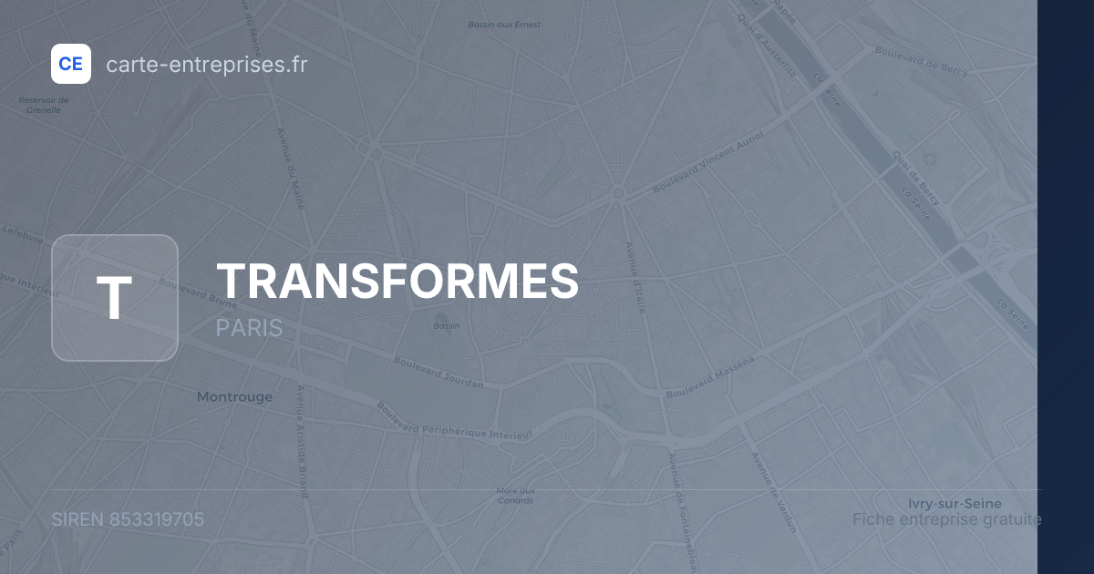 TRANSFORMES — 853319705 — fiche entreprise