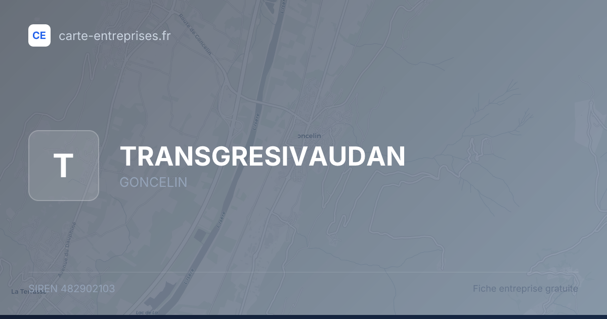 TRANSGRESIVAUDAN — 482902103 — fiche entreprise
