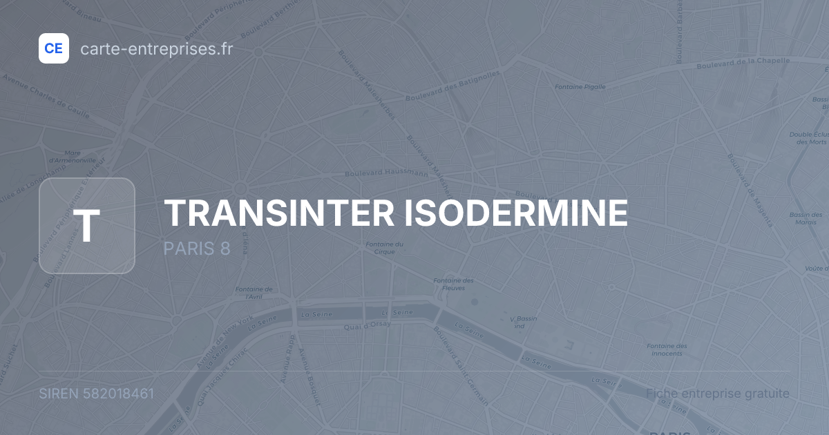TRANSINTER ISODERMINE — 582018461 — fiche entreprise