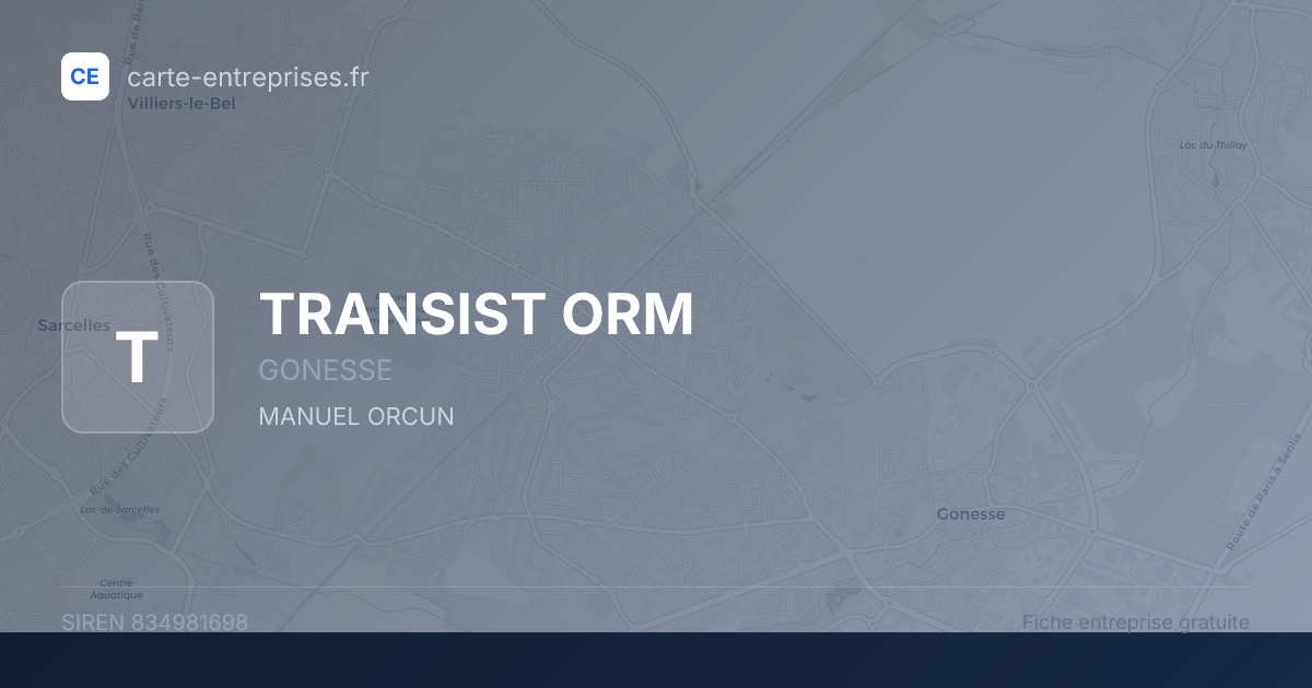 TRANSIST ORM — 834981698 — fiche entreprise