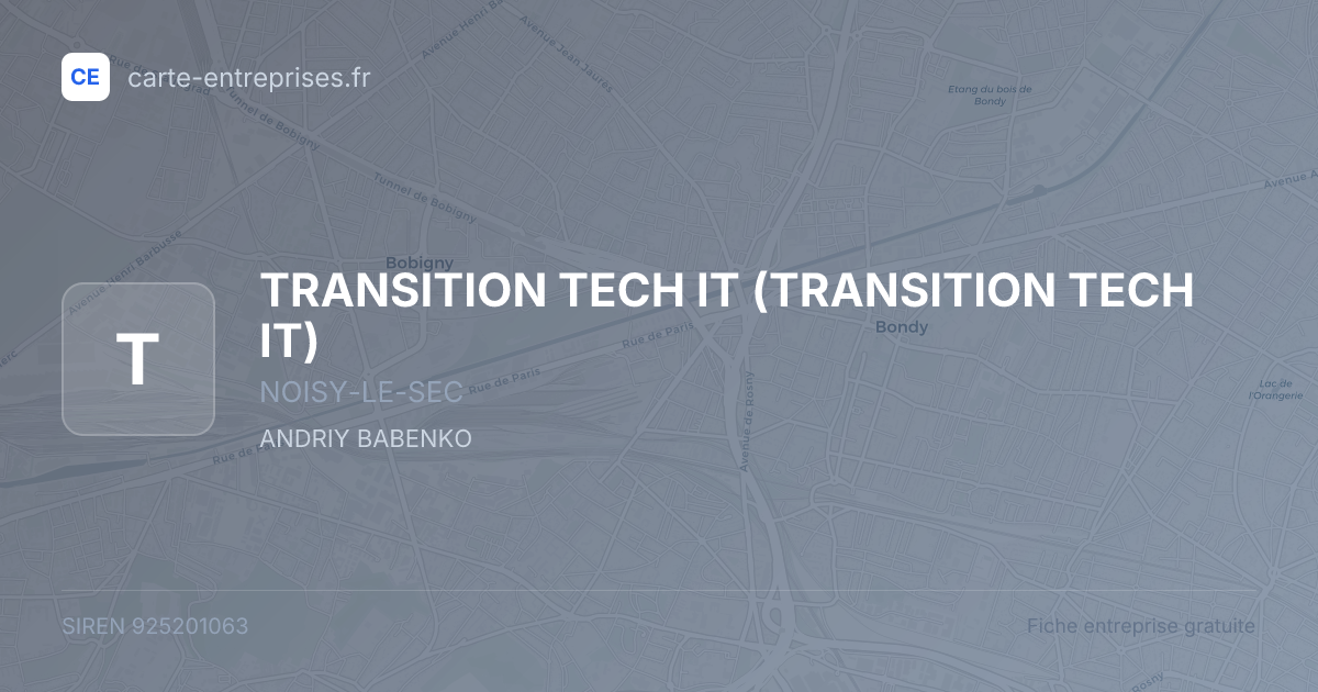 TRANSITION TECH IT — 925201063 — fiche entreprise