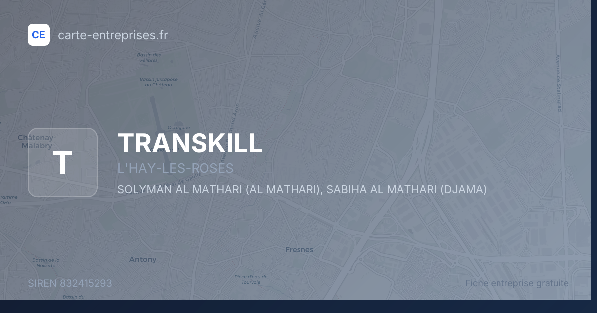 TRANSKILL — 832415293 — fiche entreprise
