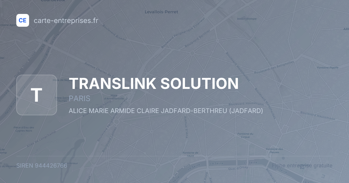 TRANSLINK SOLUTION — 944426766 — fiche entreprise