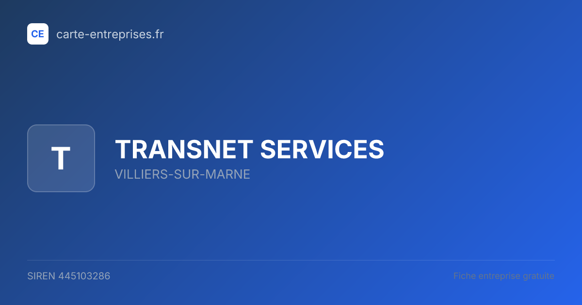 TRANSNET SERVICES — 445103286 — fiche entreprise