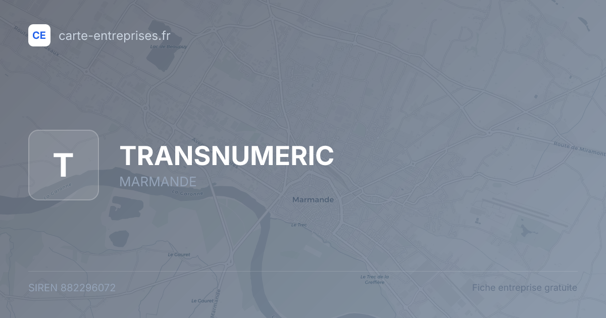TRANSNUMERIC — 882296072 — fiche entreprise