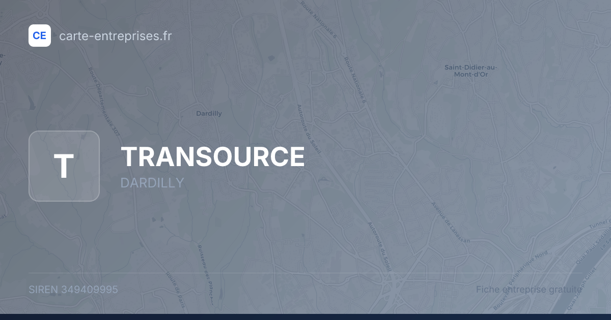 TRANSOURCE — 349409995 — fiche entreprise