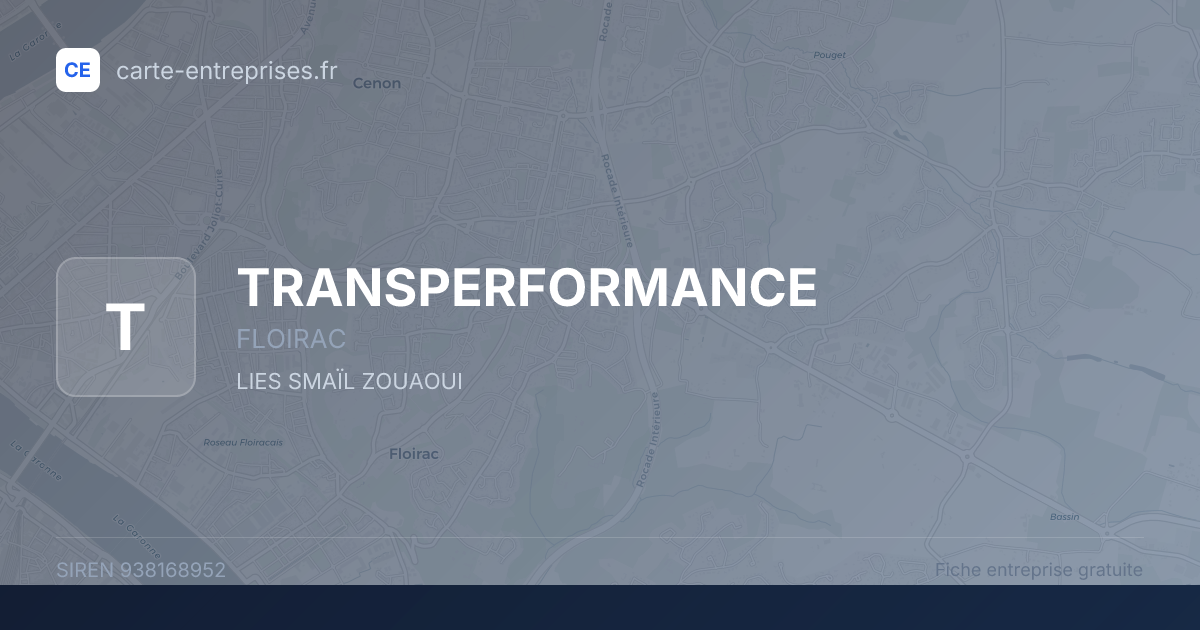 TRANSPERFORMANCE — 938168952 — fiche entreprise