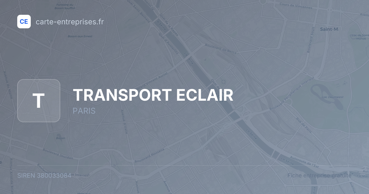 TRANSPORT ECLAIR — 380033084 — fiche entreprise