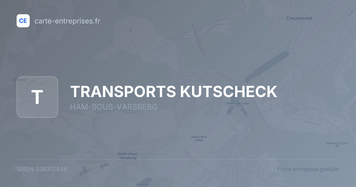 TRANSPORTS KUTSCHECK — 338312846 — fiche entreprise