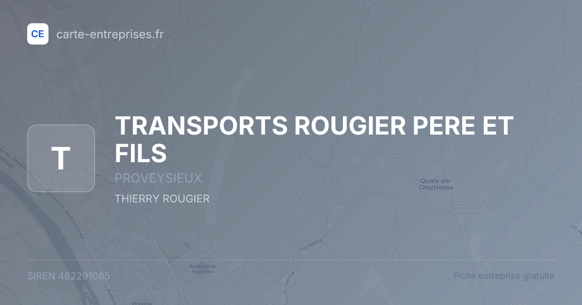 TRANSPORTS ROUGIER PERE ET FILS — 482291085 — fiche entreprise