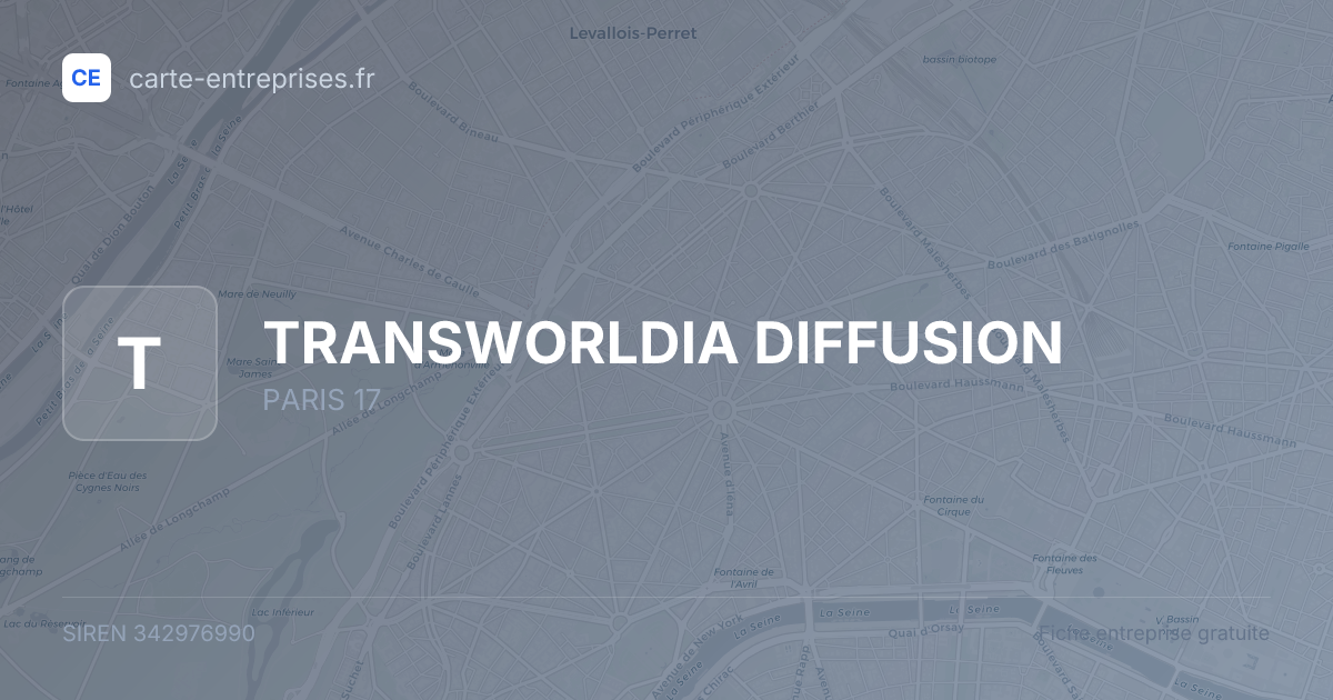 TRANSWORLDIA DIFFUSION — 342976990 — fiche entreprise