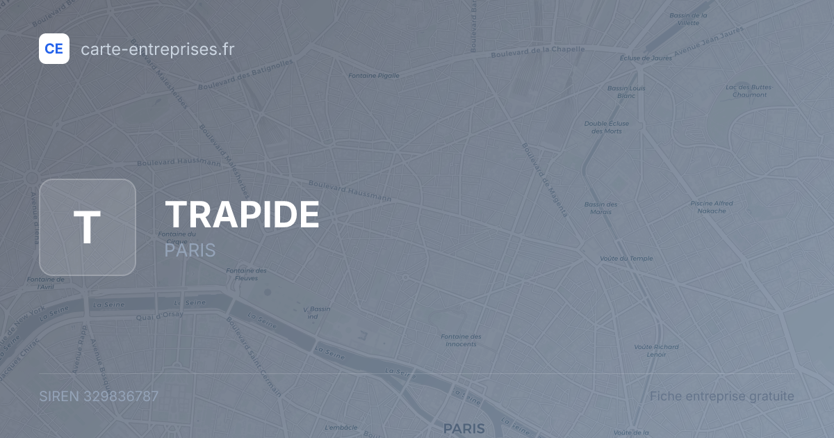 TRAPIDE — 329836787 — fiche entreprise