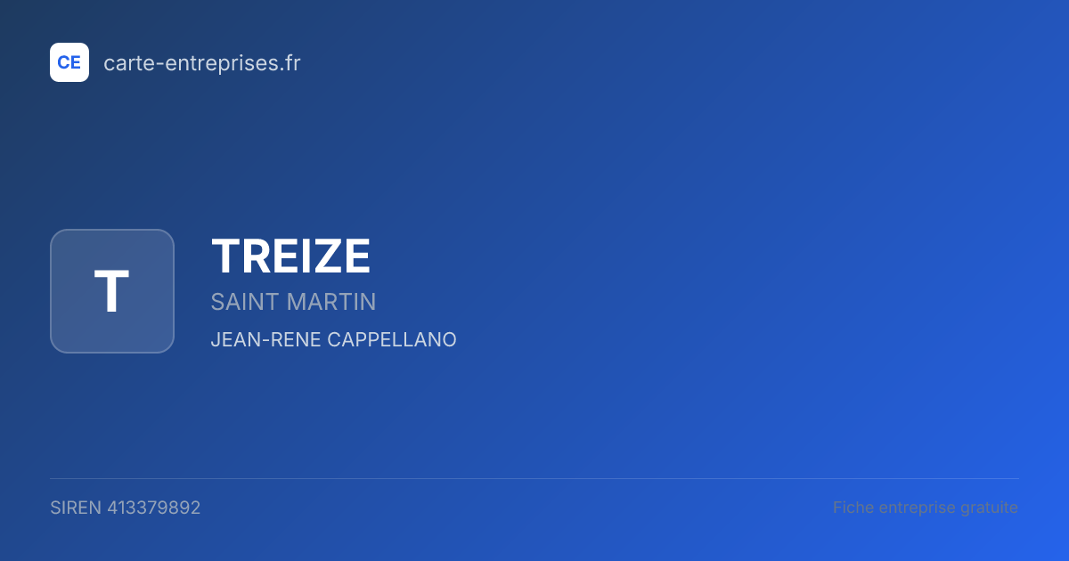 TREIZE — 413379892 — fiche entreprise