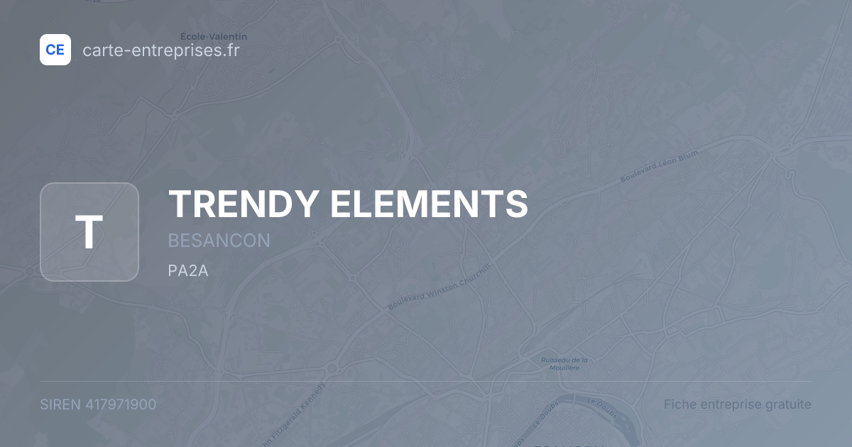 TRENDY ELEMENTS — 417971900 — fiche entreprise