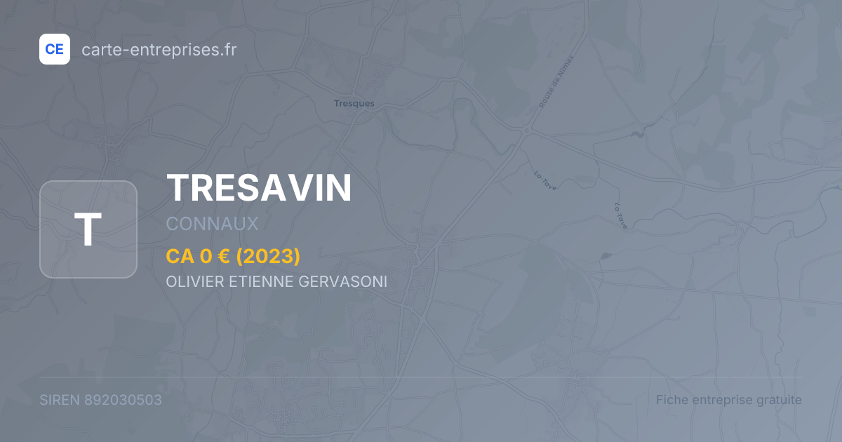 TRESAVIN — 892030503 — fiche entreprise