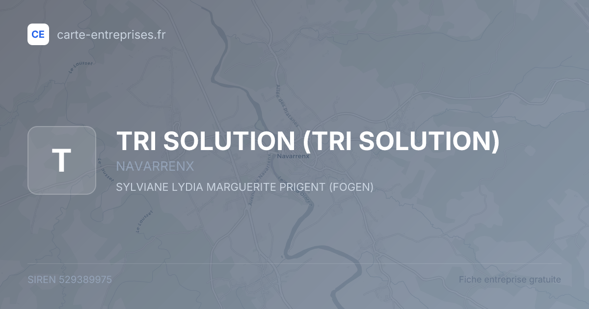 TRI SOLUTION — 529389975 — fiche entreprise