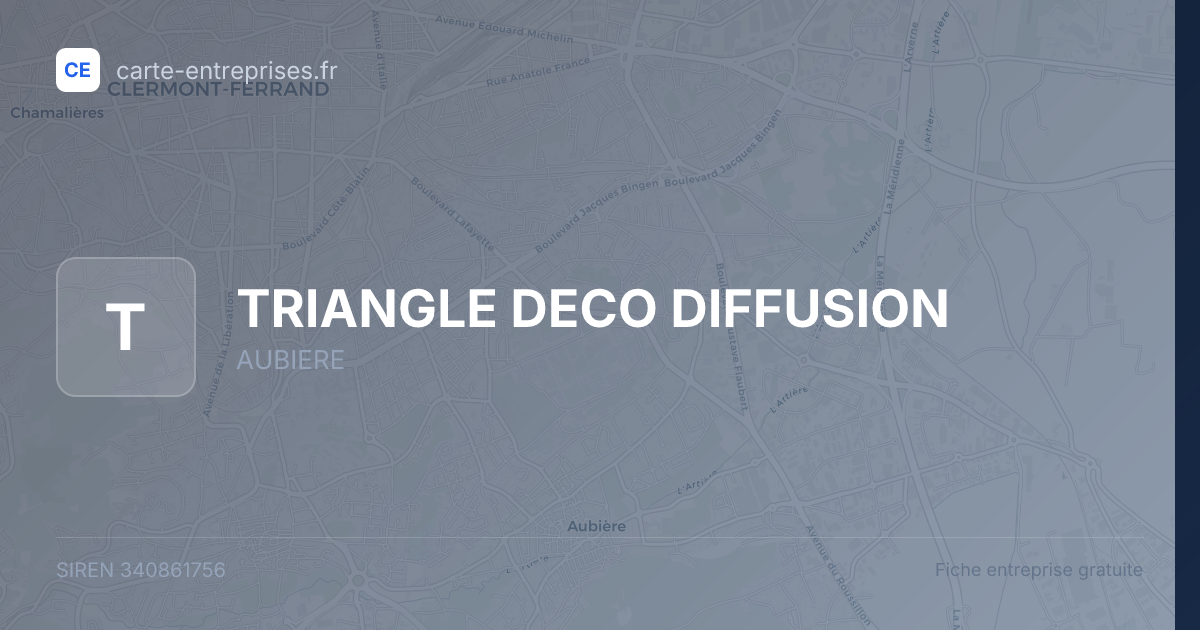 TRIANGLE DECO DIFFUSION — 340861756 — fiche entreprise