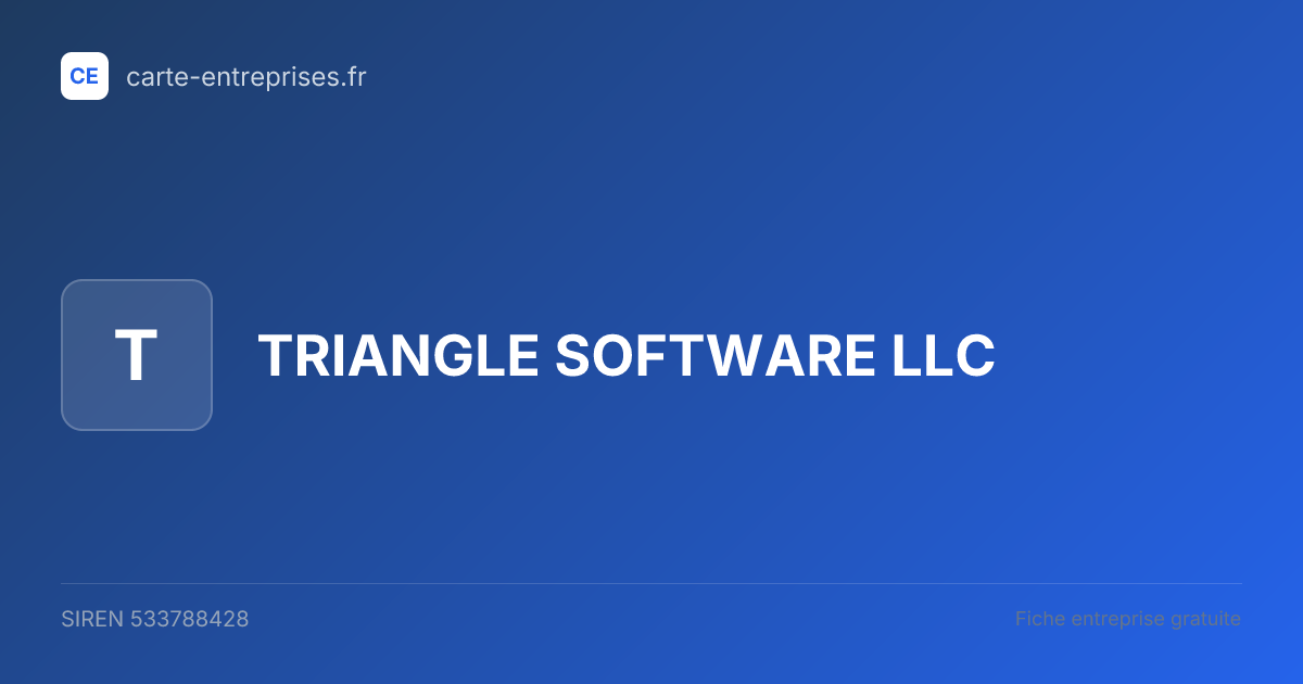 TRIANGLE SOFTWARE LLC — 533788428 — fiche entreprise
