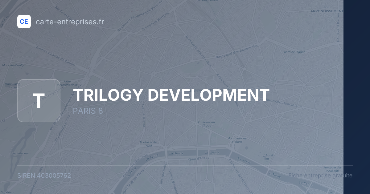 TRILOGY DEVELOPMENT — 403005762 — fiche entreprise