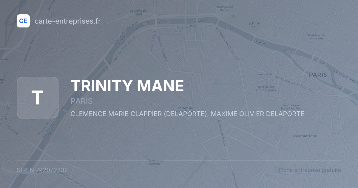 TRINITY MANE — 792072332 — fiche entreprise