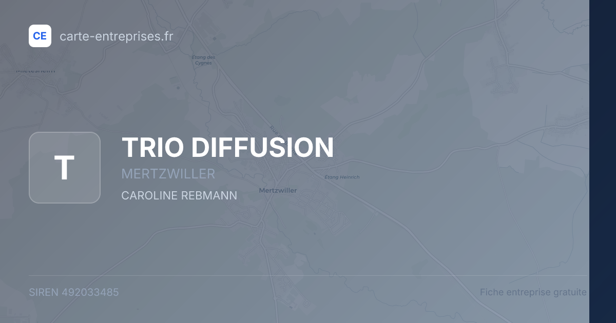 TRIO DIFFUSION — 492033485 — fiche entreprise