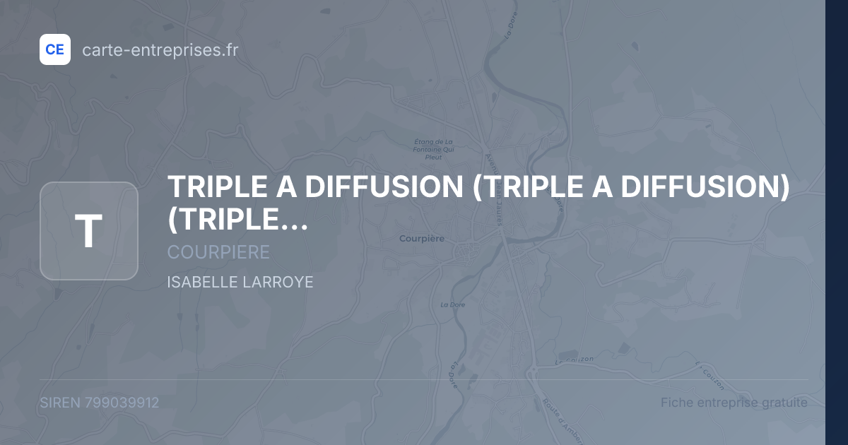 TRIPLE A DIFFUSION (TRIPLE A DIFFUSION) (TRIPLE A DIFFUSION) — 799039912 — fiche entreprise