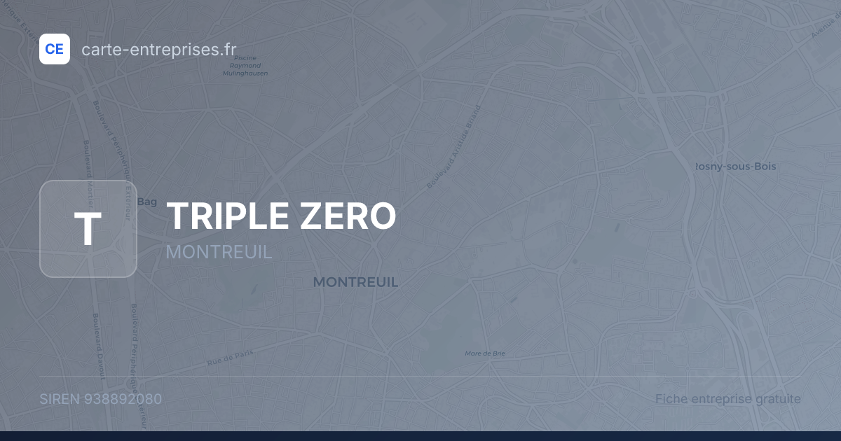 TRIPLE ZERO — 938892080 — fiche entreprise