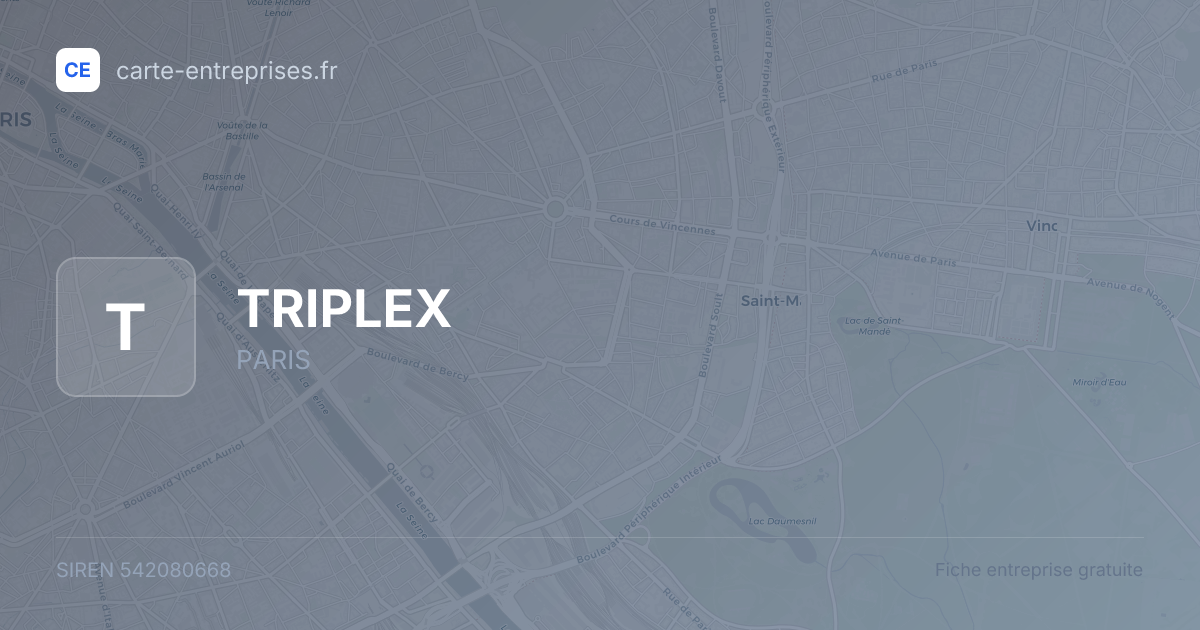 TRIPLEX — 542080668 — fiche entreprise